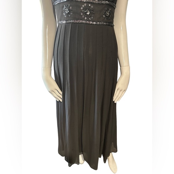 Coldwater Creek Grey Maxi Dress with Embellished Waist - Picture 4 of 7